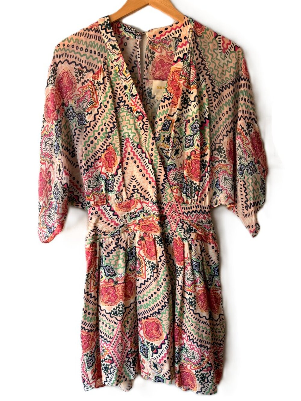 Maeve Anthropologie Boho Print Kimono Sleeve Dress Size US 2